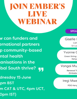 How can funders do more and do better for community-based mental health? Join the discussion in Ember's live webinar!