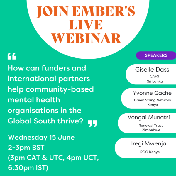 How can funders do more and do better for community-based mental health? Join the discussion in Ember's live webinar!